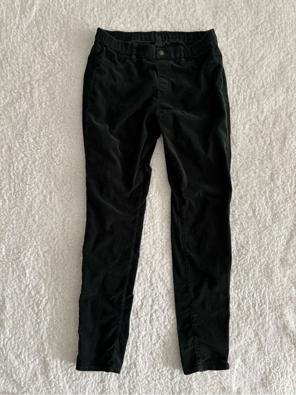 Uniqlo Women’s Size M Green Corduroy Leggins Elastic Waist Stretch